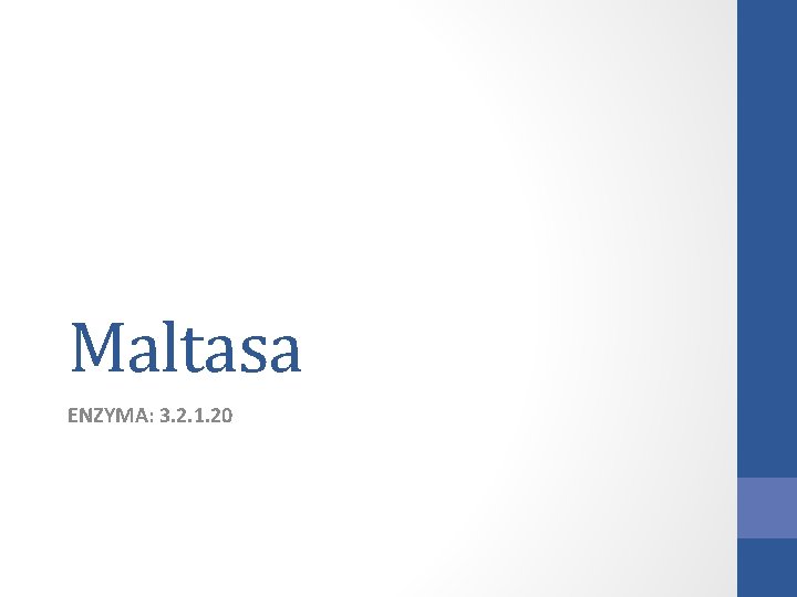 Maltasa ENZYMA: 3. 2. 1. 20 Maltasa ENZYMA: 3. 2. 1. 20