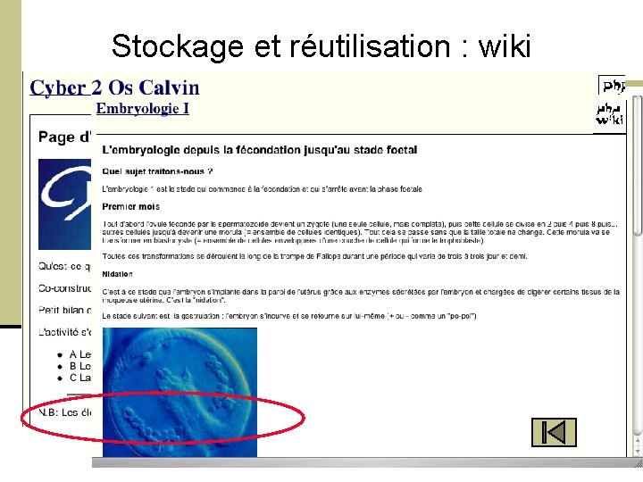 Stockage et réutilisation : wiki Orléans, CFA, 20 Mars 2008 - M. Bétrancourt 11