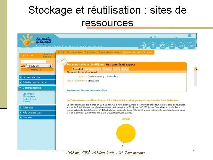 Stockage et réutilisation : sites de ressources 1. Internet as an information tool 2.