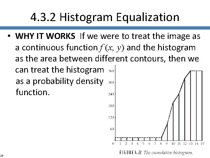 4. 3. 2 Histogram Equalization • WHY IT WORKS If we were to treat