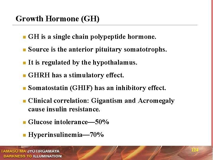 Growth Hormone (GH) n GH is a single chain polypeptide hormone. n Source is