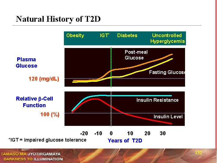 Natural History of T 2 D Obesity IGT* Diabetes Uncontrolled Hyperglycemia Post-meal Glucose Plasma