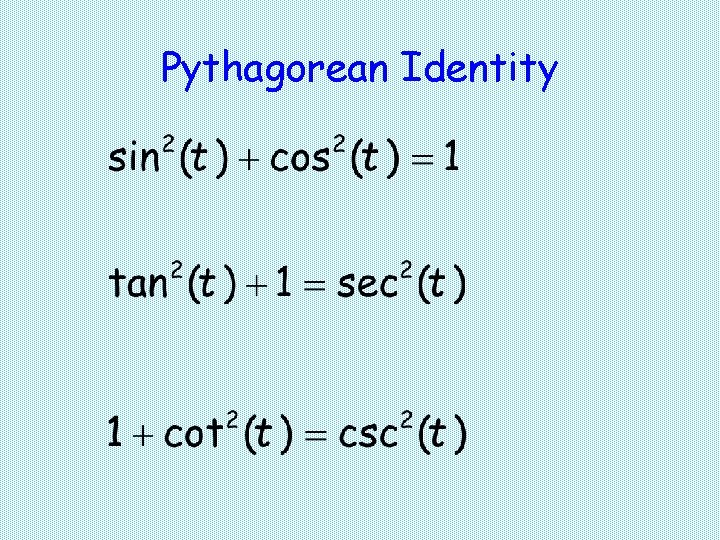 Pythagorean Identity 
