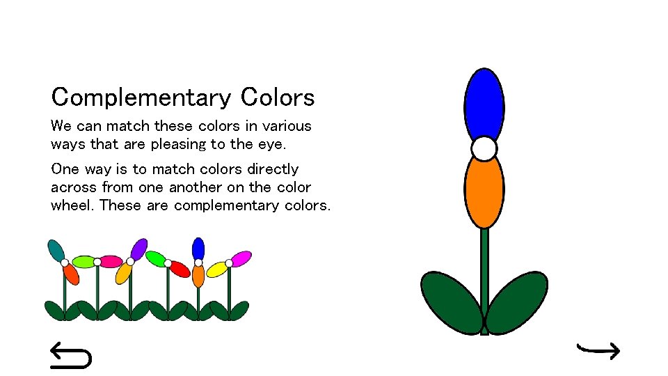 Complementary Colors We can match these colors in various ways that are pleasing to