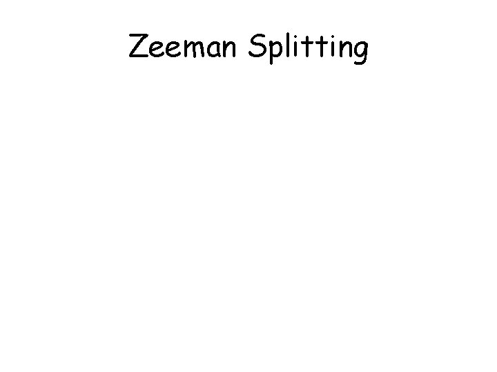 Zeeman Splitting 