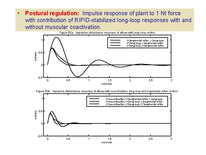  • Postural regulation: Impulse response of plant to 1 Nt force with contribution