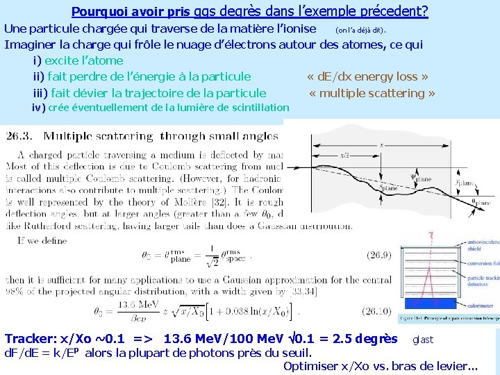 Pourquoi avoir pris qqs degrès dans l’exemple précedent? Une particule chargée qui traverse de