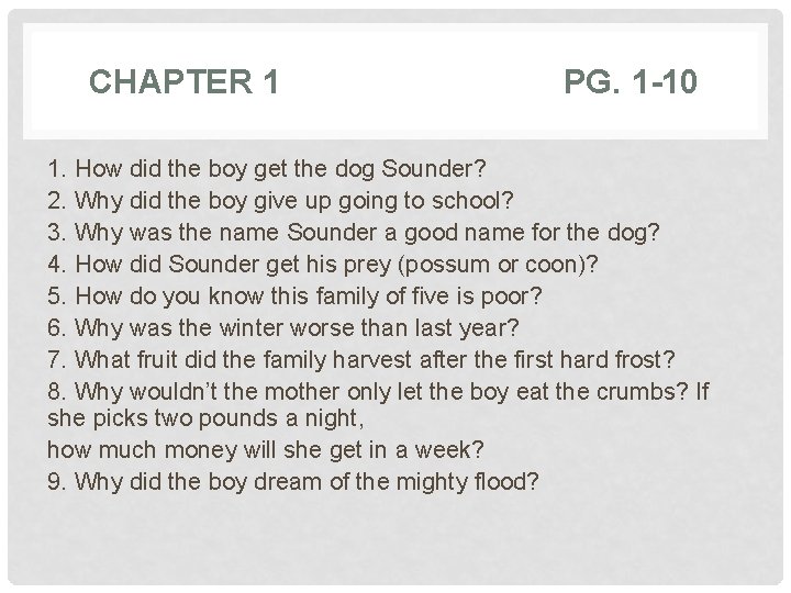 CHAPTER 1 PG 1 10 1 How did