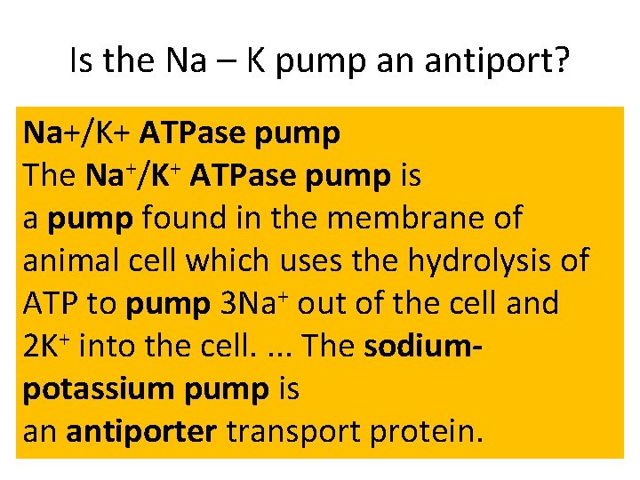 Is the Na – K pump an antiport? Na+/K+ ATPase pump The Na+/K+ ATPase