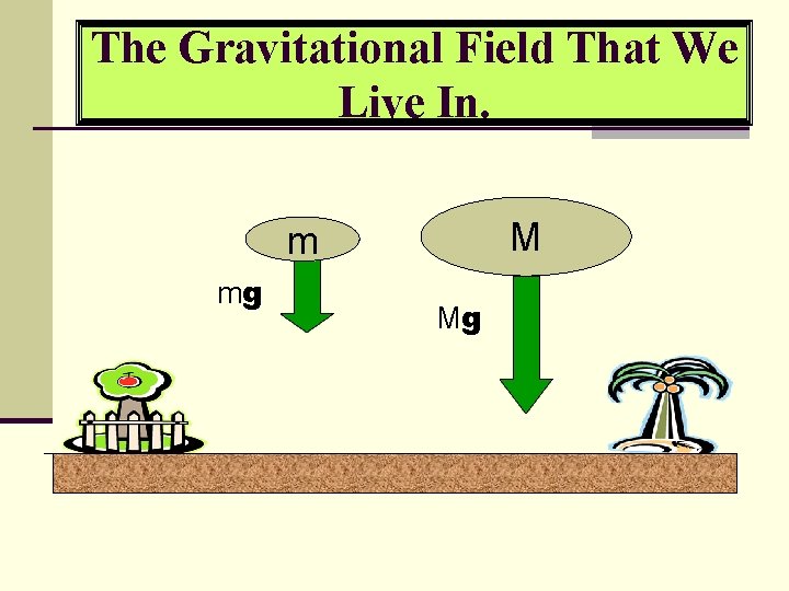 The Gravitational Field That We Live In. M m mg Mg 