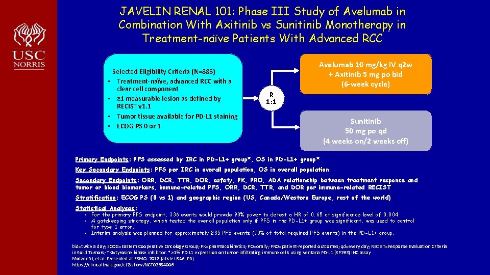 JAVELIN RENAL 101: Phase III Study of Avelumab in Combination With Axitinib vs Sunitinib