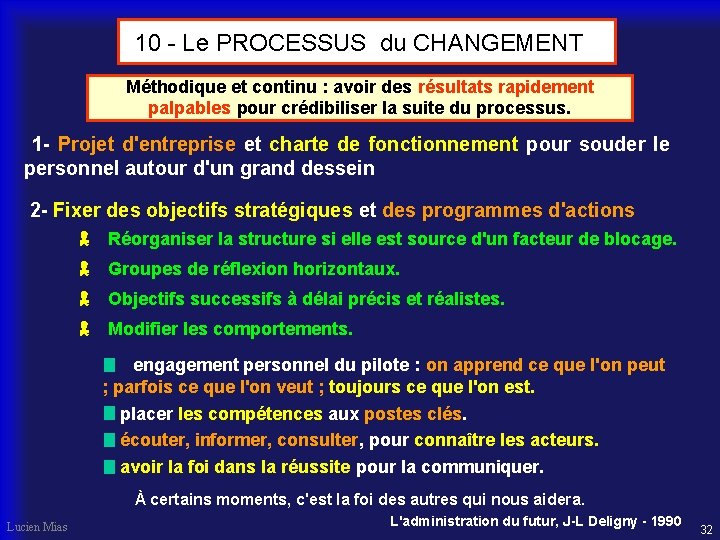 10 - Le PROCESSUS du CHANGEMENT Méthodique et continu : avoir des résultats rapidement