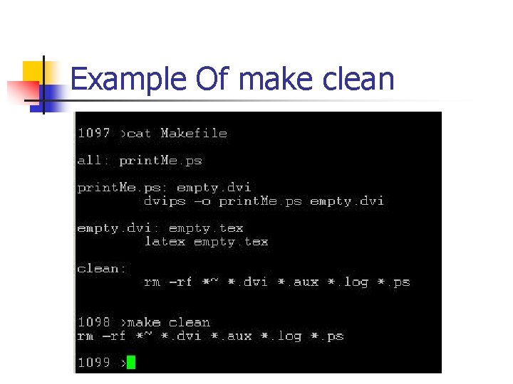 Example Of make clean 