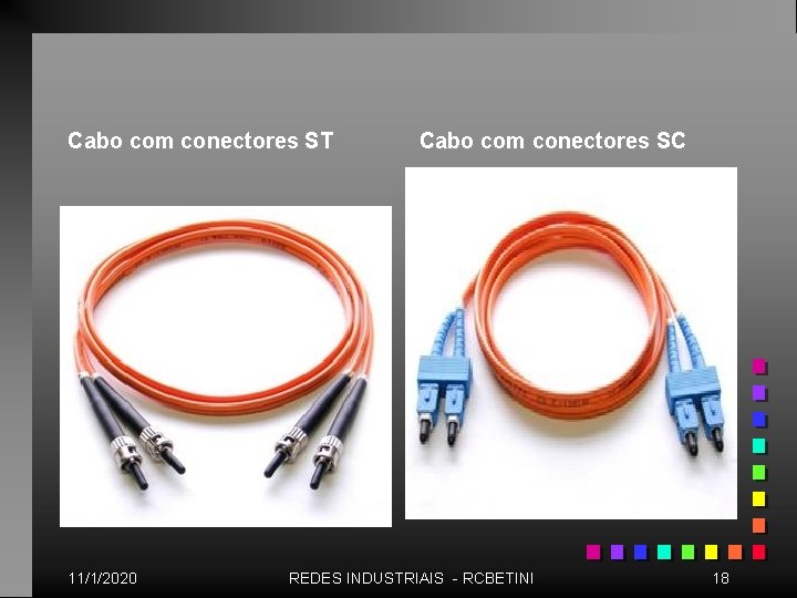 Cabo com conectores ST 11/1/2020 Cabo com conectores SC REDES INDUSTRIAIS - RCBETINI 18