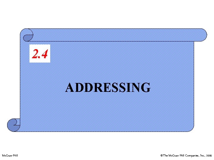 2. 4 ADDRESSING Mc. Graw-Hill ©The Mc. Graw-Hill Companies, Inc. , 2000 