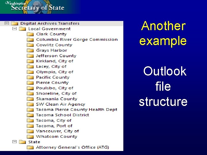 Another example Outlook file structure 