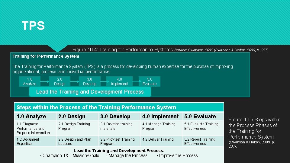 TPS Figure 10. 4: Training for Performance Systems Source: Swanson, 2002 (Swanson & Holton,