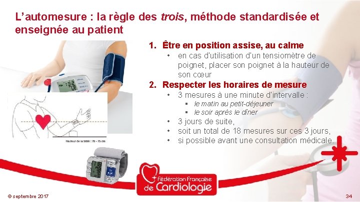 L’automesure : la règle des trois, méthode standardisée et enseignée au patient 1. Être