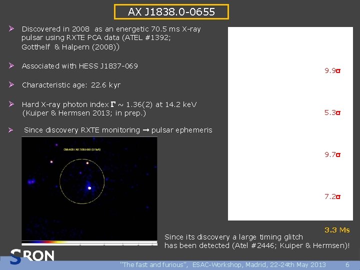AX J 1838. 0 -0655 Ø Discovered in 2008 as an energetic 70. 5