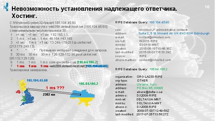 Невозможность установления надлежащего ответчика. Хостинг. C: WindowsSystem 32>tracert 185. 104. 45. 60 Трассировка маршрута