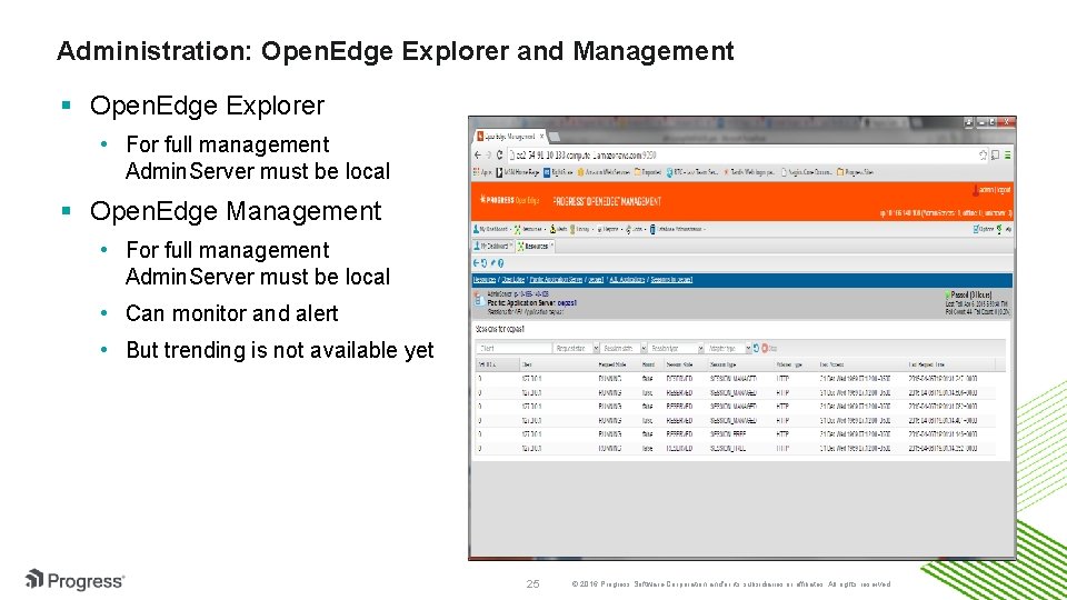 Administration: Open. Edge Explorer and Management § Open. Edge Explorer • For full management
