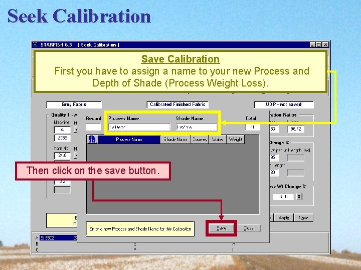 Seek Calibration Save Calibration First you have to assign a name to your new