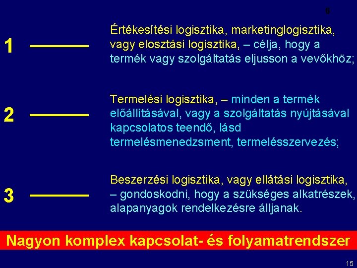 6 1 Értékesítési logisztika, marketinglogisztika, vagy elosztási logisztika, – célja, hogy a termék vagy