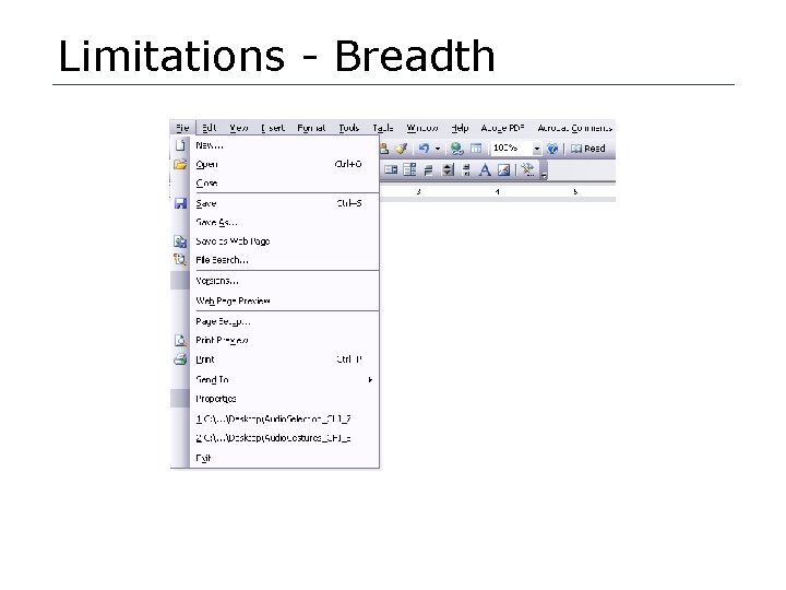 Limitations - Breadth 