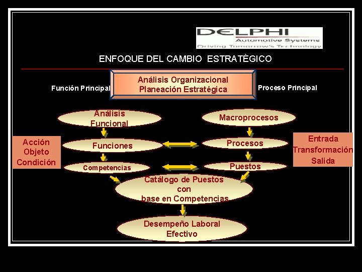 Lic. M. S. c. Adafrancys Salazar ENFOQUE DEL CAMBIO ESTRATÈGICO Función Principal Análisis Funcional