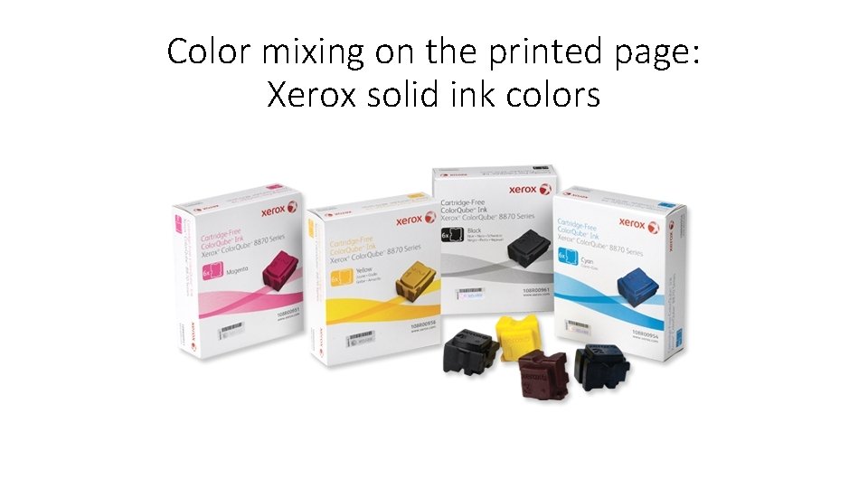 Color mixing on the printed page: Xerox solid ink colors 