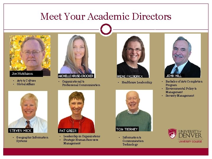Meet Your Academic Directors Joe Hutchison • Arts & Culture • Global Affairs •