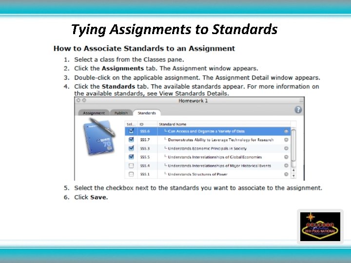 Tying Assignments to Standards 