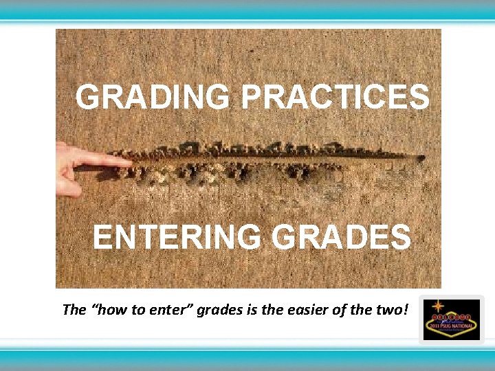 GRADING PRACTICES ENTERING GRADES The “how to enter” grades is the easier of the