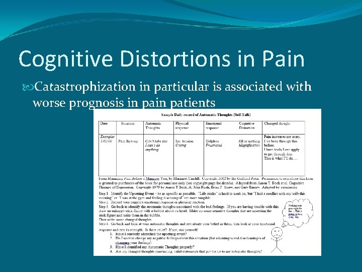 Cognitive Distortions in Pain Catastrophization in particular is associated with worse prognosis in patients