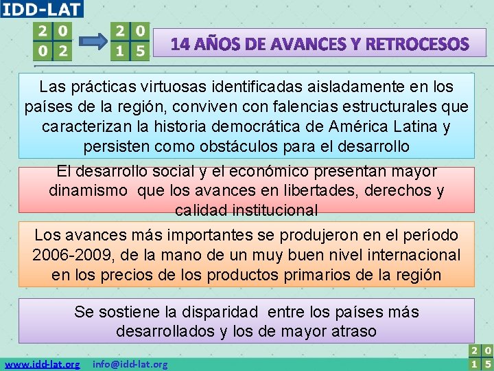 Las prácticas virtuosas identificadas aisladamente en los países de la región, conviven con falencias