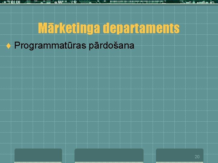 Mārketinga departaments t Programmatūras pārdošana 20 