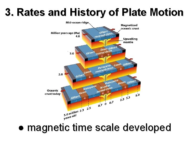 3. Rates and History of Plate Motion ● magnetic time scale developed 