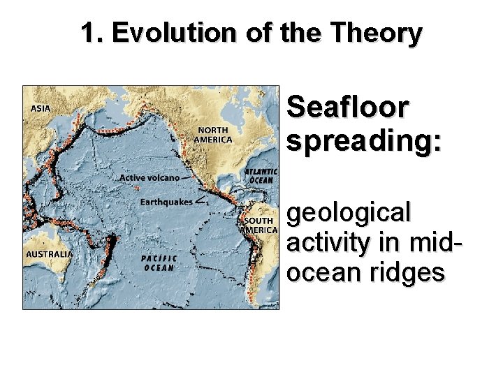 1. Evolution of the Theory Seafloor spreading: geological activity in midocean ridges 