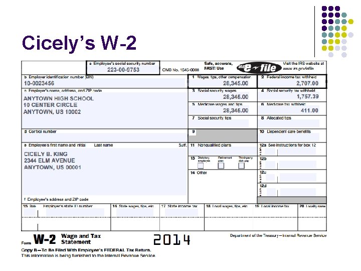 Cicely’s W-2 