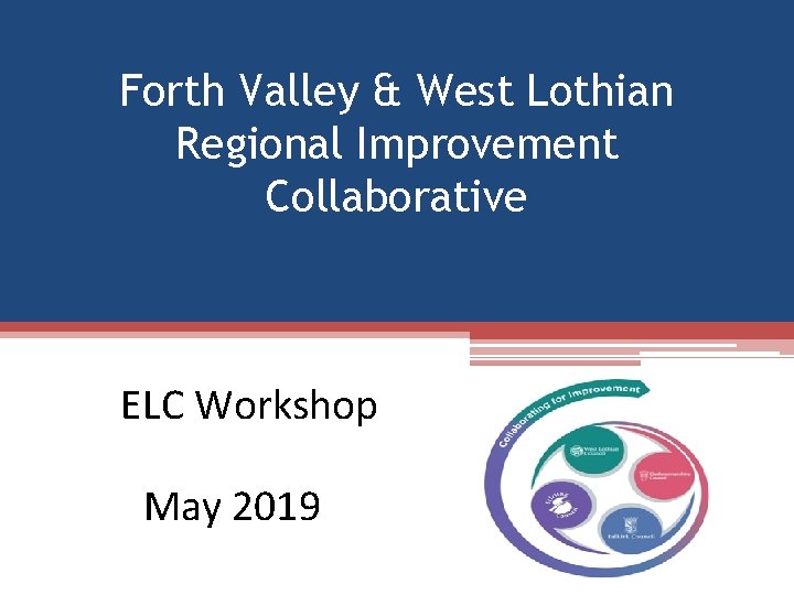 Forth Valley & West Lothian Regional Improvement Collaborative ELC Workshop May 2019 