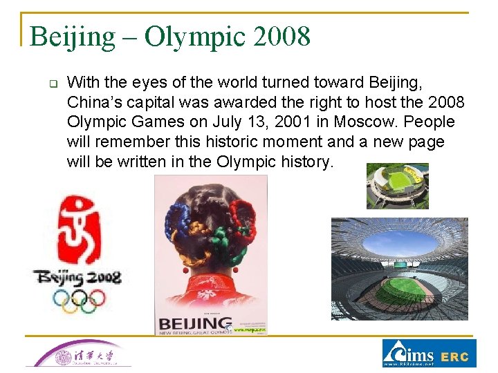 Beijing – Olympic 2008 q With the eyes of the world turned toward Beijing, Beijing – Olympic 2008 q With the eyes of the world turned toward Beijing,