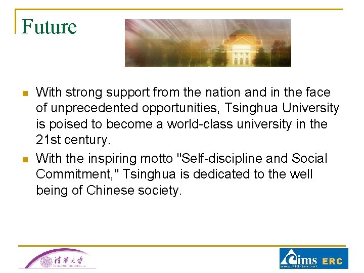 Future n n With strong support from the nation and in the face of Future n n With strong support from the nation and in the face of