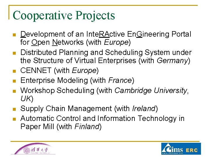 Cooperative Projects n n n n Development of an Inte. RActive En. Gineering Portal Cooperative Projects n n n n Development of an Inte. RActive En. Gineering Portal