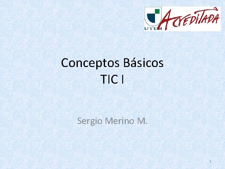 Conceptos Básicos TIC I Sergio Merino M. 1 