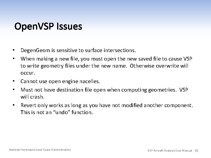  • Degen. Geom is sensitive to surface intersections. • When making a new