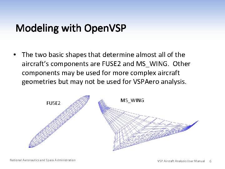  • The two basic shapes that determine almost all of the aircraft’s components