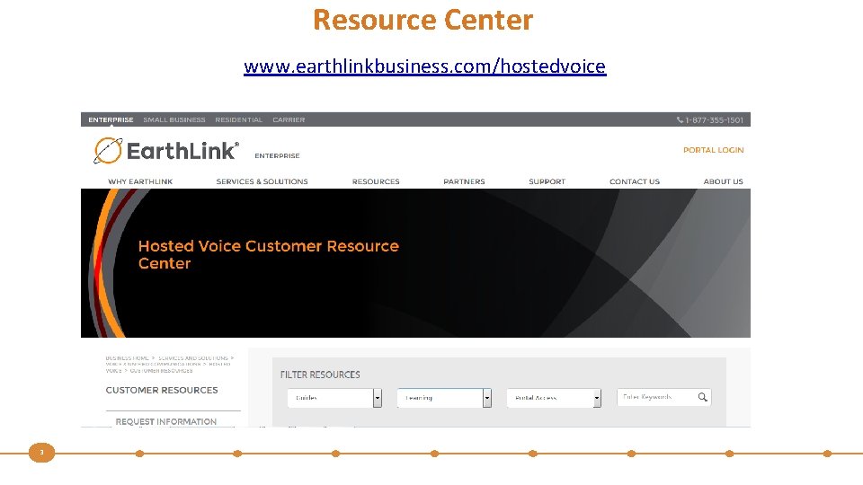 Resource Center www. earthlinkbusiness. com/hostedvoice 3 