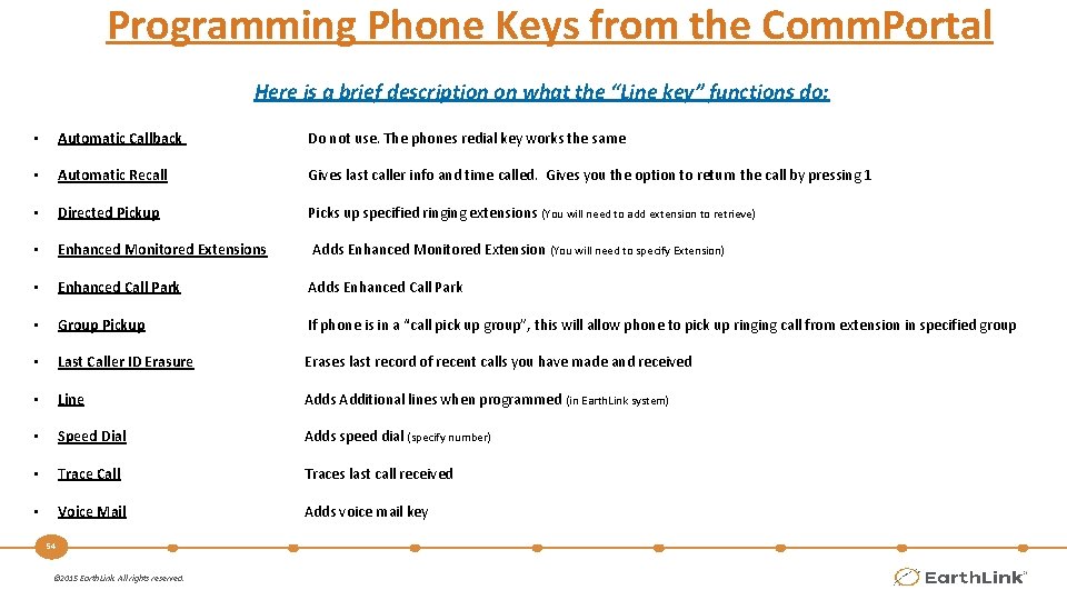 Programming Phone Keys from the Comm. Portal Here is a brief description on what