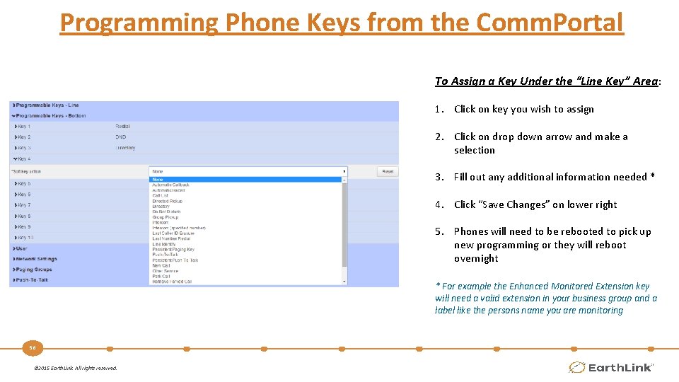 Programming Phone Keys from the Comm. Portal To Assign a Key Under the “Line