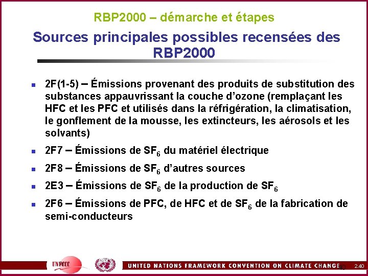 RBP 2000 – démarche et étapes Sources principales possibles recensées des RBP 2000 n